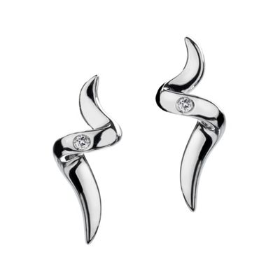 Silver spiral pendant earrings